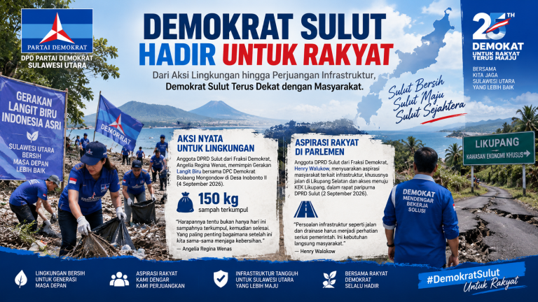 Demokrat Sulut Perkuat Politik Kerakyatan, Dari Aksi Lingkungan hingga Suarakan Infrastruktur